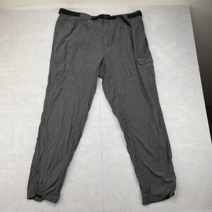 ExOfficio Men's XL Gray Nylon Hiking Travel Pants Built-In Belt